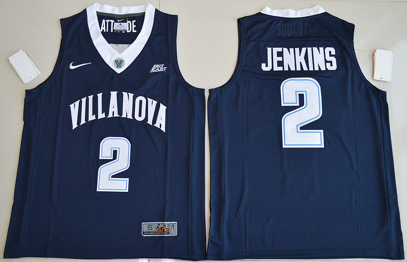 2017 NBA NCAA Villanova Wildcats #2 Kris Jenkins Navy Blue College Basketball Jersey->->NCAA Jersey